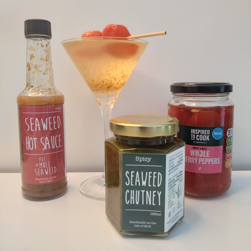 A Spicy Martini with Seaweed Hot Sauce